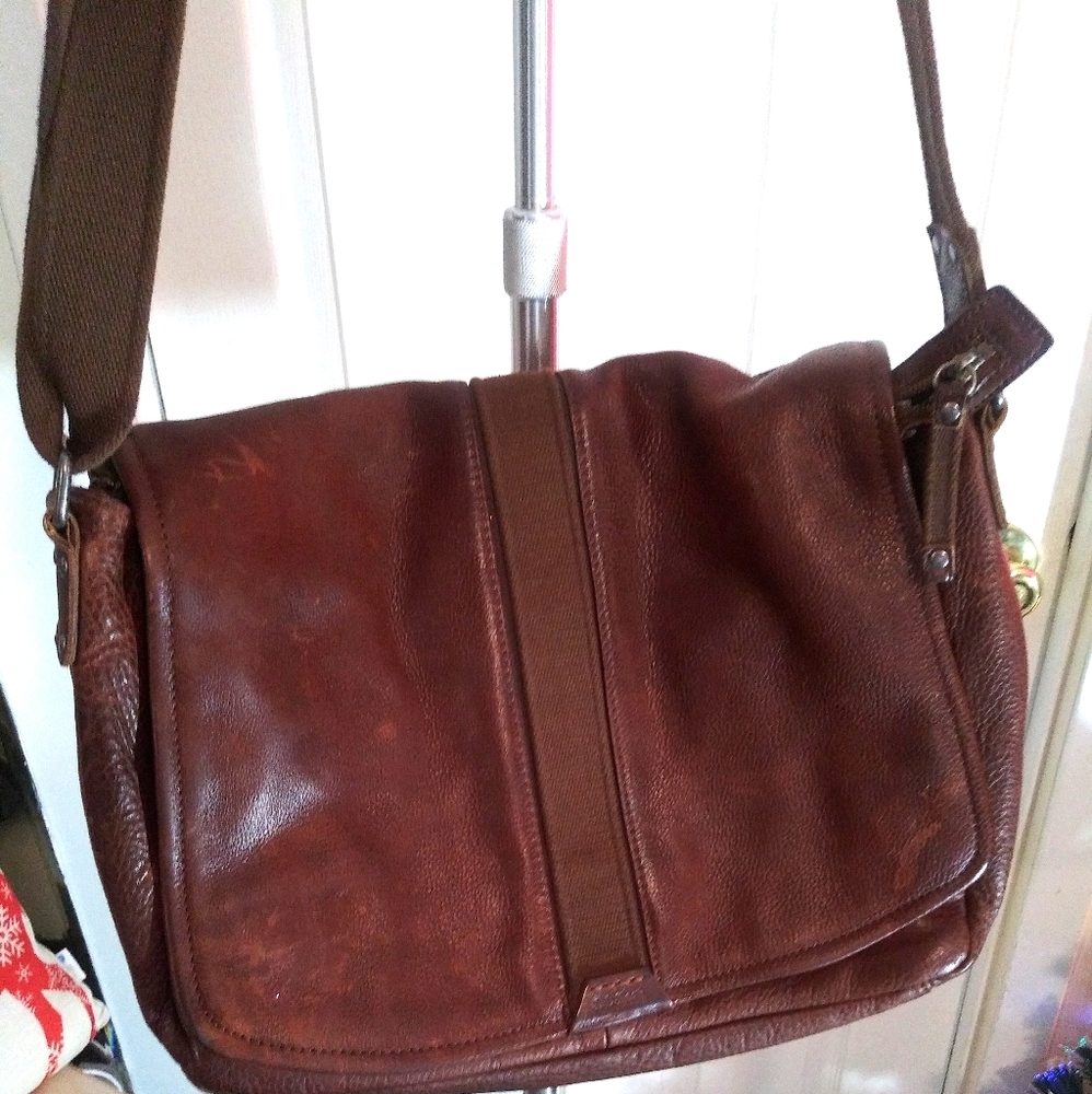 L.L. Bean leather messenger bag